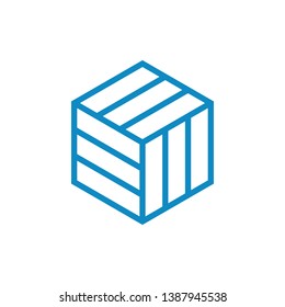 Hexagon Box Element Template Icon for technology finance business health company with modern high end look