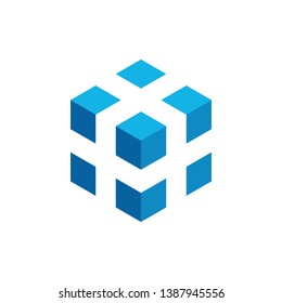 Hexagon Box Element Template Icon for technology finance business health company with modern high end look