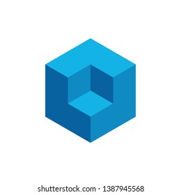 Hexagon Box Element Template Icon for technology finance business health company with modern high end look