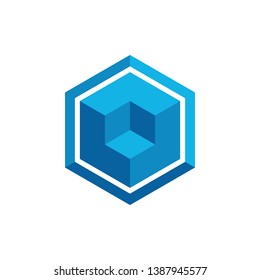 Hexagon Box Element Template Icon for technology finance business health company with modern high end look