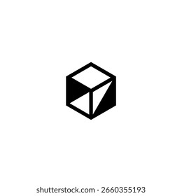 Icono de Plantilla del elemento de la caja del hexágono para la compañía de la salud del negocio de las finanzas de la tecnología con aspecto moderno de gama alta