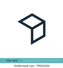 Hexagon Box Line Art Icon Vector Logo Template Illustration Design. Vector EPS 10.