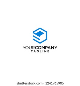 hexagon box logo vector icon