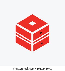Ilustración de diseño de vector naranja de caja hexagonal