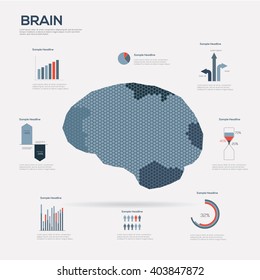 Hexagon brain  Infographics. Vector illustration.
