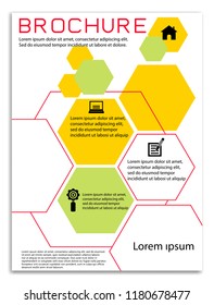 Hexagon Brochure template flyer design vector background