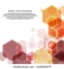 hexagon brown background. layout for advertising. presentation template