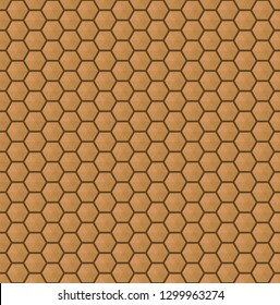 Hexagon brown seamless pattern texture