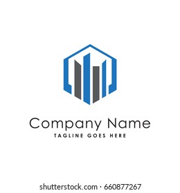 hexagon building logo template