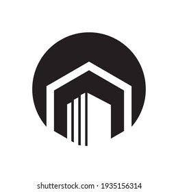 hexagon building   vector logo design