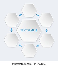 Hexagon. business. education. diagram vector illustration