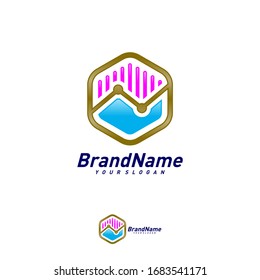 Hexagon Business Stats Logo Design Template Vector. Creative Stats logo concepts. Icon symbol