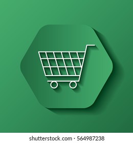 hexagon button with icon over green background. colorful design. vector illustration