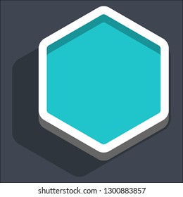 Hexagon Button Isometric Icon Turquoise Shape Stock Vector (Royalty ...