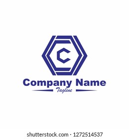 Hexagon C logo design concept. C inspired logo. C abstract icon vector