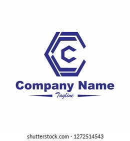 Hexagon C logo design concept. C inspired logo. C abstract icon vector