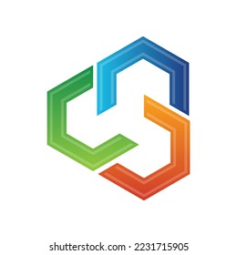 hexagon c logo icon template