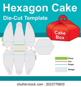 Hexagon Cake Box with Die-Cut Template