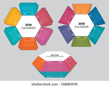hexagon calendar box, vector design