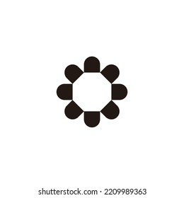 Hexagon, capsules geometric symbol simple logo vector