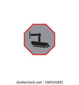 hexagon cctv camera illustration design. logo and symbol vector.