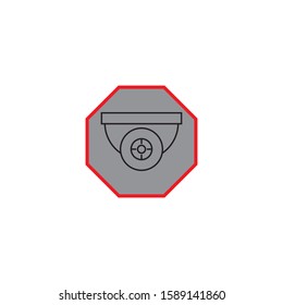 hexagon cctv camera illustration. design logo and symbol vector.