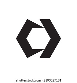 Hexagón con vector de diseño del logotipo de letra CD