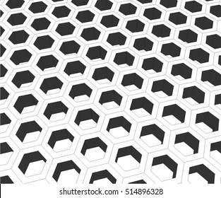 hexagon cell 3d mesh