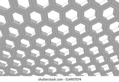hexagon cell 3d mesh