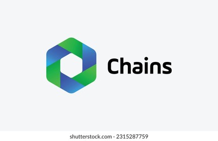 Hexagon chain concept logo for secure industry and corporate