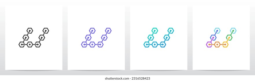 Hexagon Chain Link Letter Logo Design U