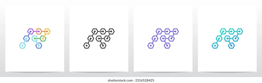 Hexagon Chain Link Letter Logo Design R