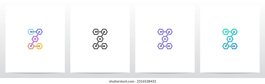 Hexagon Chain Link Letter Logo Design Z