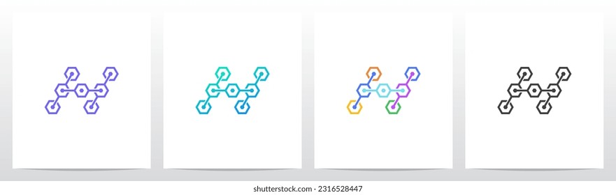 Hexagon Chain Link Letter Logo Design H