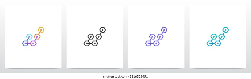 Hexagon Chain Link Letter Logo Design J