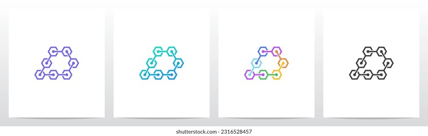 Hexagon Chain Link Letter Logo Design D