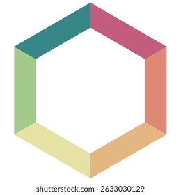 Icono de gráfico hexagonal en estilo plano