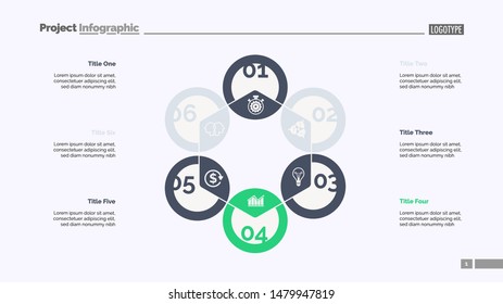 Hexagon chart. Process diagram, cycle graph, layout. Creative concept for infographics, presentation, project, report. Can be used for topics like marketing, analysis, finance.