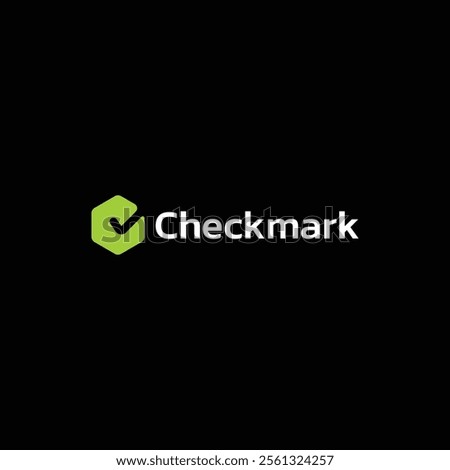 Hexagon and checkmark minimal logo design