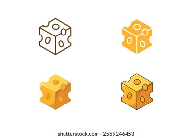 hexagon cheese slice vector made in outline, monochrome, cartoon and flat style