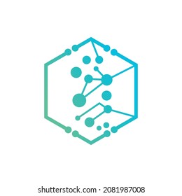 hexagon chemical. Model of molecule