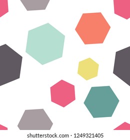 hexagon childish seamless scandinavian for fabric, textile, print