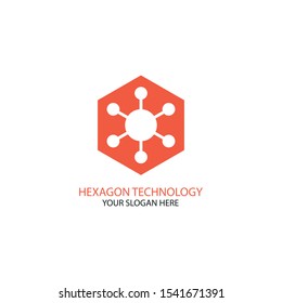Hexagon Circle Dots Link Connection Business Company Vector Logo Design - Vector