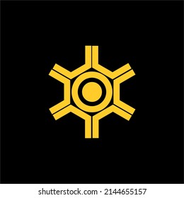 ideas de logotipo de hexágono y círculo, uso adecuado como icono, símbolo o diseño de elementos