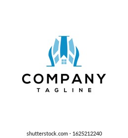 
Hexagon and circle real estate logo building vector design concepts