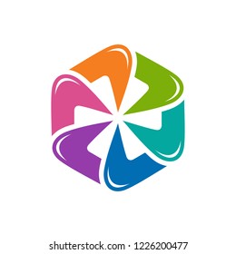 Hexagon Color Logo Design Template