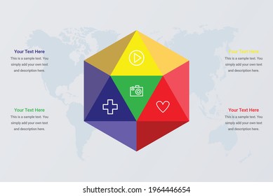 Hexagon color vector image 4
