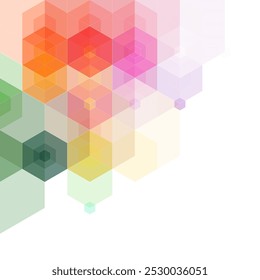 Hexagon colored background. Presentation template.