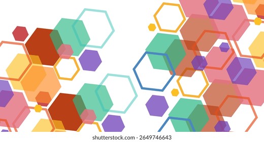 hexagon colored template background. Design with liquid form. eps10