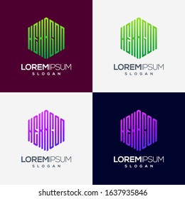 Hexagon colorful gradient logo design